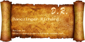 Danczinger Richárd névjegykártya