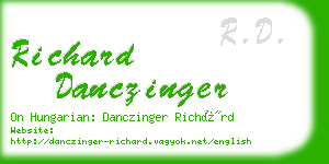 richard danczinger business card